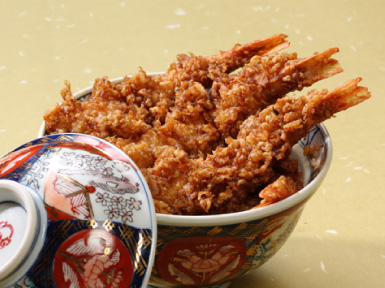 Specialty shrimp tempura donburi